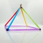 HF Rainbow Colored Clear Quartz Crystal Singing Pyramid for sound healing
