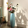 Chinese blue tall ceramic floor flower vase for home decor