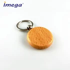 Simple Design Logo Round Shape Blank Wooden Keychain / Laser Engraved custom wood key chain Wholesale