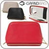 saffiano leather cosmetic bags with zipper pocket and inner mirror hot selling practical makeup case lipstick bag organizer