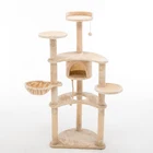 Short Plush High Quality Big Cat Trees house with cat cave cat scratcher