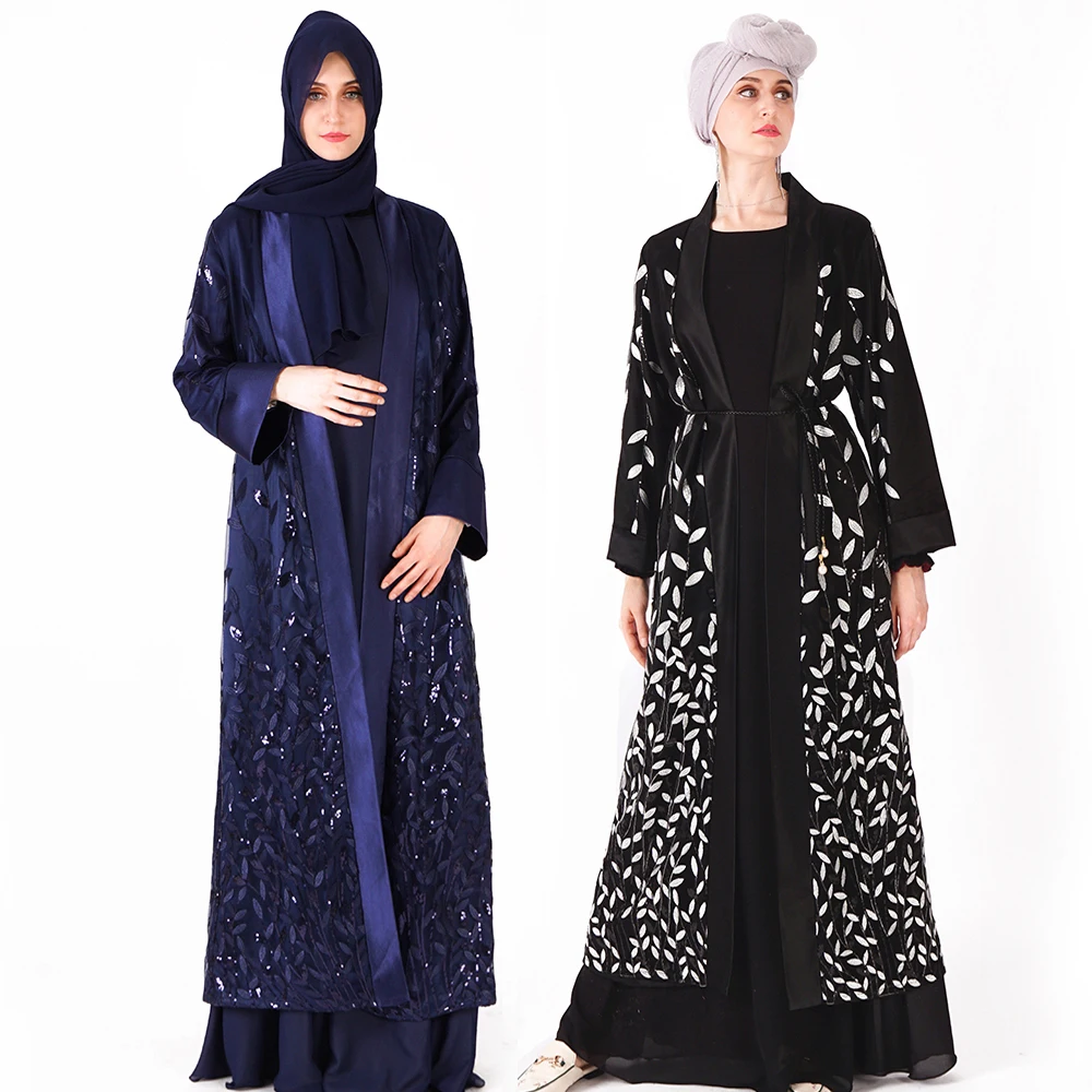2019 new design Belted Open Abaya Maxi Long Dress Woman Open Cardigan Black Embroidery kimono, Black / navy
2019 new design Belted Open Abaya Maxi Long Dress Woman Open Cardigan Black Embroidery kimono, Black / navy