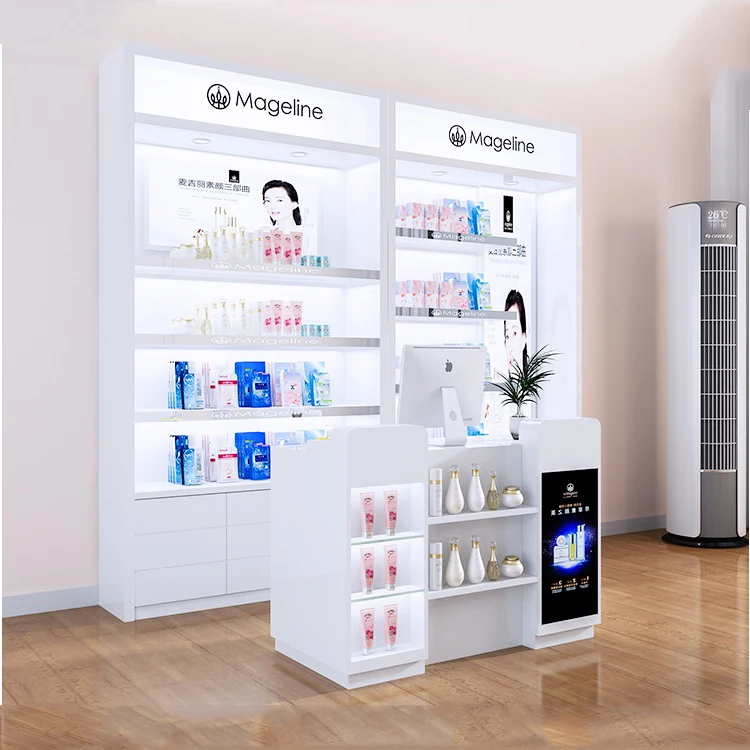 Custom Cosmetics Wall Showcase Beauty Shop Skin Care Products Cosmetics