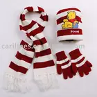 popular and lovely children scarf hat glove knit winter sets
