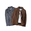 Fashion men plain corduroy jacket turn down collar casual jacket for men