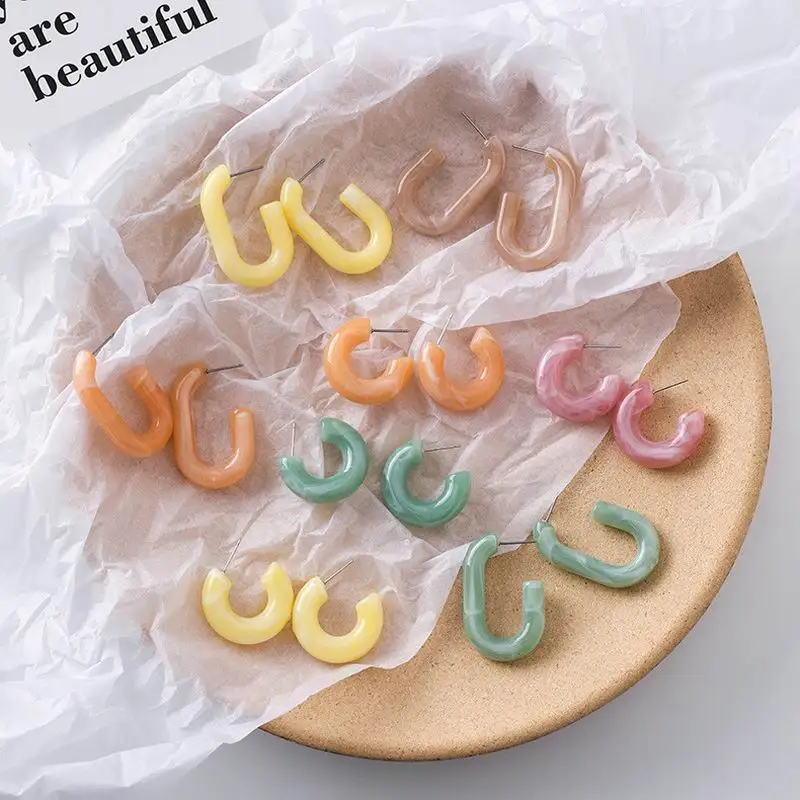 New arrival girls fashion candy color resin hoop earrings sweet multi color acrylic hoop earrings assorted, Customized
New arrival girls fashion candy color resin hoop earrings sweet multi color acrylic hoop earrings assorted, Customized