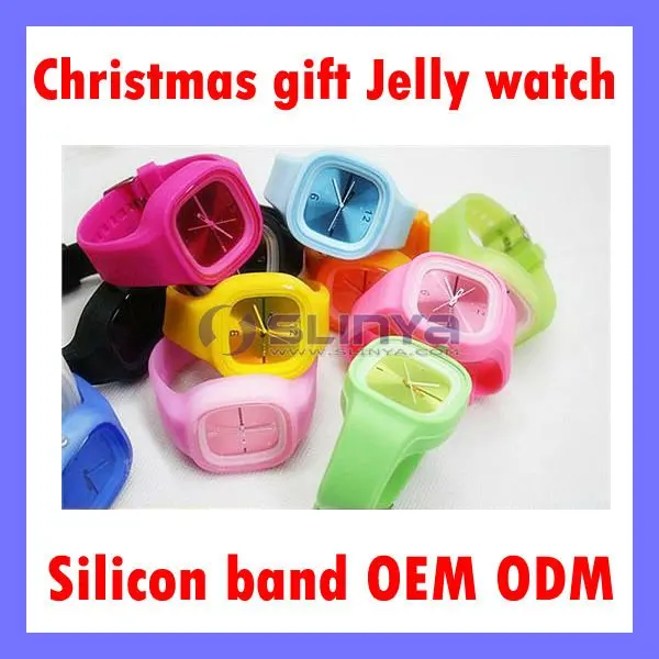 christmas gift silicon watch color band sport watch rubber wrist