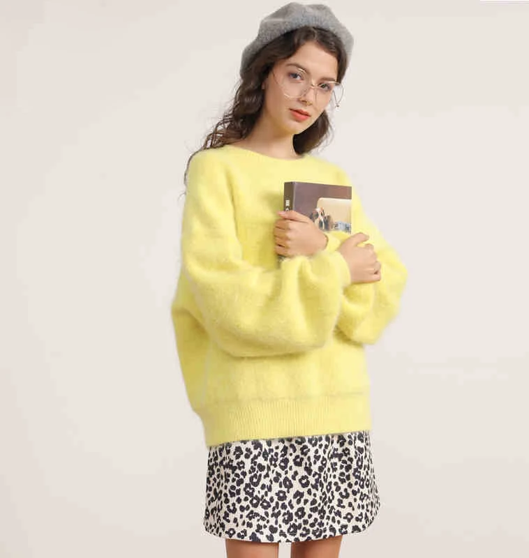 Spring 2019 female Japanese yellow wild lantern sleeves plush loose pullover sweater female lazy sweaters for girl, Yellow white pink
Spring 2019 female Japanese yellow wild lantern sleeves plush loose pullover sweater female lazy sweaters for girl, Yellow white pink