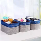 New Design Linen Fabric Covered Foldable Storage Basket Clothes Organizer