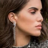 New designed Korean fashion earrings Sterling silver crystal meteor moon long earrings for women