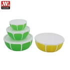 Colorful 0.6L 1.5L 3L 3pcs salad bowl plastic salad bowl with lid