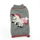 2019 nice Unicorn bow tie grey fleece pet sweater dog fashions clothes Fashion clothing cartoon cute pattern