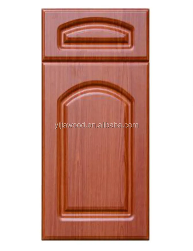 Wooden Grain PVC Veneer Skin Cabinet Door Kitchen Cabinet Doors Interior Swing MDF Finished