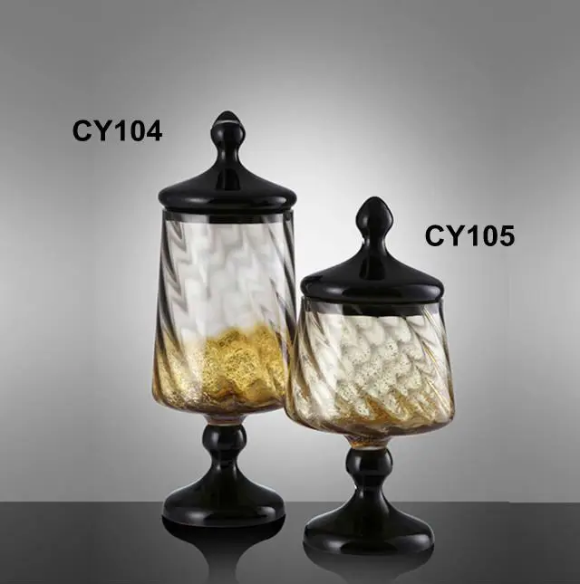 Wholesale Party Hogar Decoration Art Glassware Color Home Decorative glass apothecary jar from China