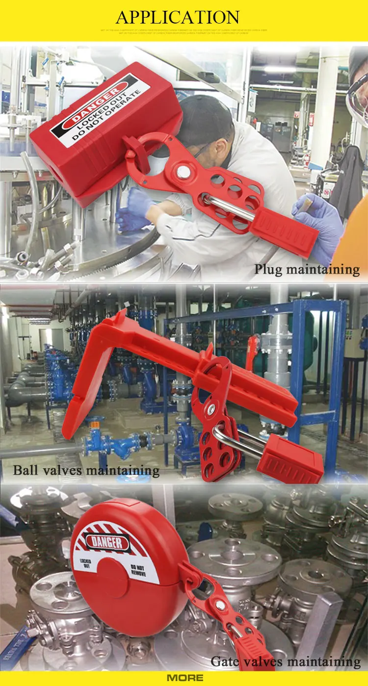 BOSHI Super September Customized Steel Material Red Safety Lockout Hasp With 6 Padlocks