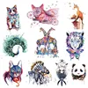 Ink Painting Animals Iron on Transfer Stripe Stickers on Clothes DIY Heat Appliques Washable Application Thermo Stickers