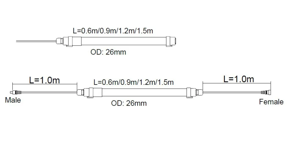 8ft Led Freezer Light Waterproof Led Tube Light T8 Tube For Commercial