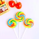 Christmas Candy Rainbow Color Handmade Hard Candy Swirl Lollipops