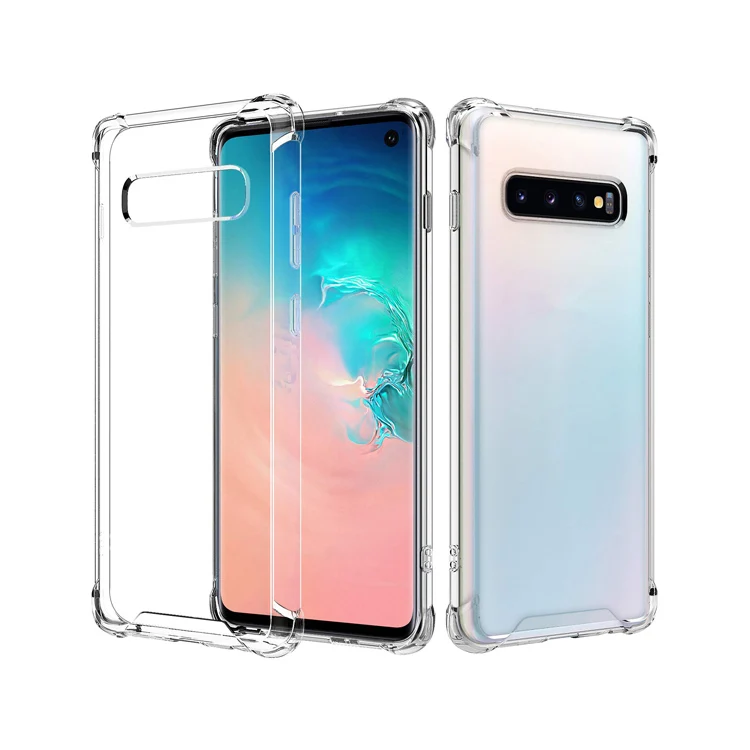 

high quality shockproof clear mobile cell back cover phone case for samsung galaxy s10e s10 plus, Black,red,blue,clear