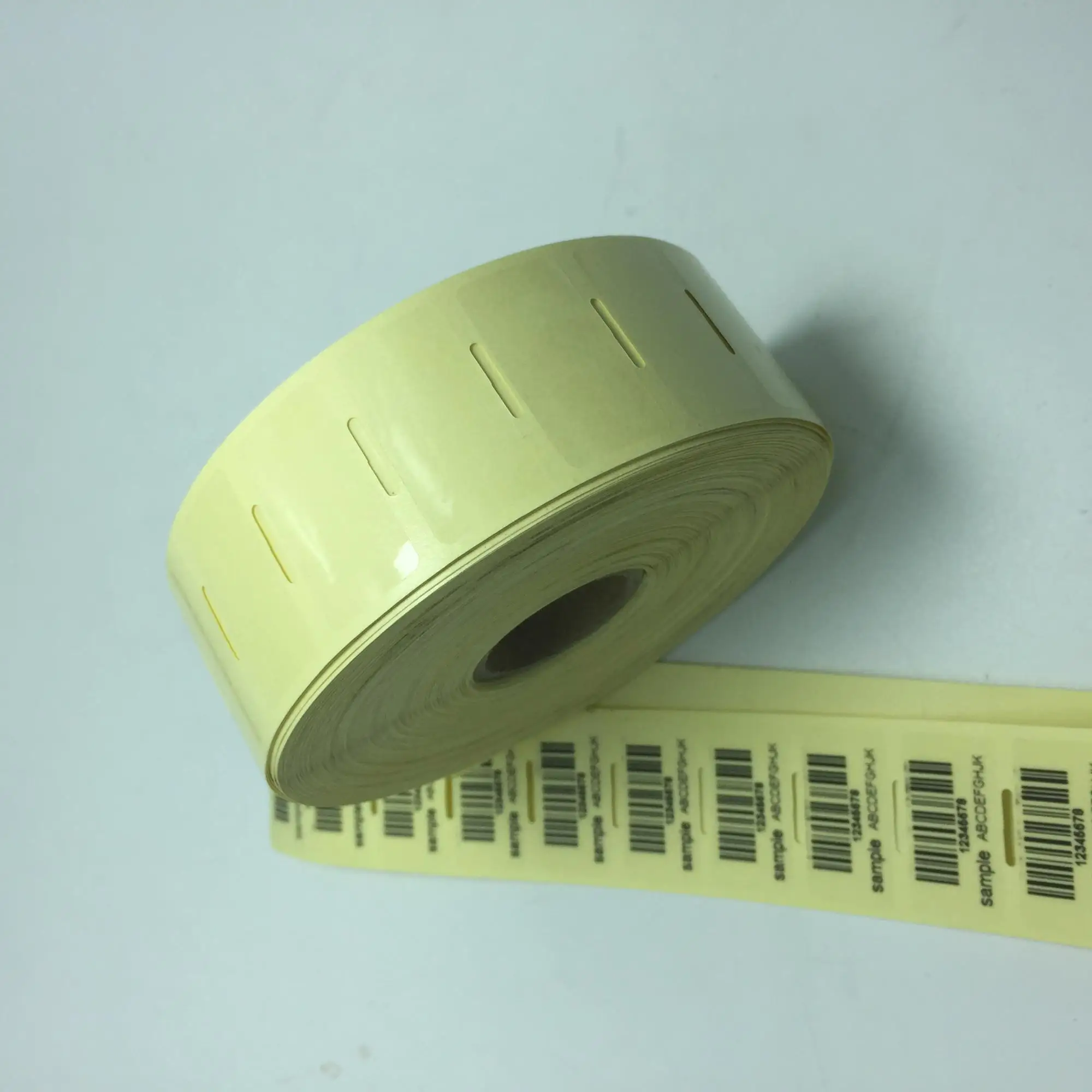 Transparent PET adhesive barcode stickers, thermal transfer polyester stickers roll