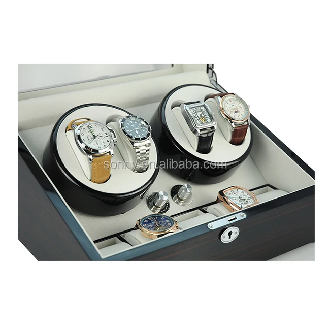 rotating automatic quad watch winder with five watch storage