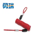 retractable 4mm thickness 1.5 meter length red Coiled Lanyards Simple Cable Lanyard For luggage