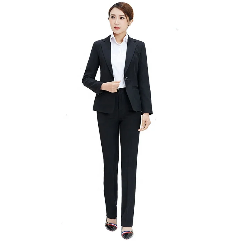 two pieces business suit women's working dress fashionable temperament female college student's interview formal dress, Black
two pieces business suit women's working dress fashionable temperament female college student's interview formal dress, Black