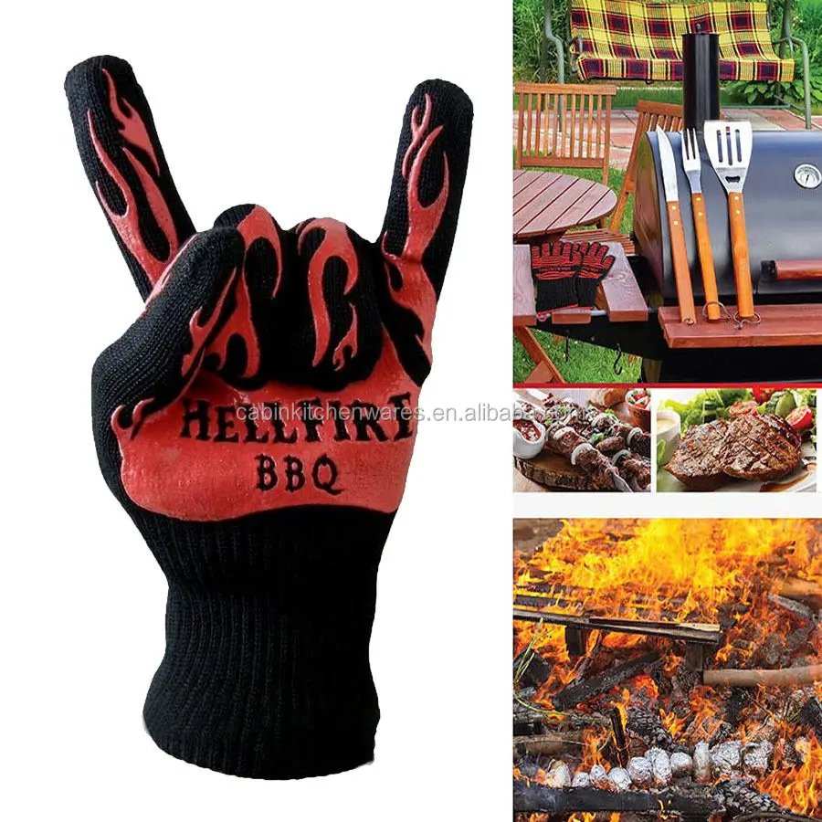 100% aramid Grill Gloves for home BBQ and outdoor