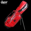 Golf Stand Bag Pu Leather Golf Carry Bag Red Spider Embroidery Series 8-ways 9.0"