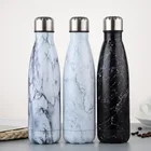 17oz Sports Vacuum Stainless Steel Cola Shaped Marble Water Bottle