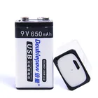 Full high capacity USB rechargeable 9V 650mAh li ion battery