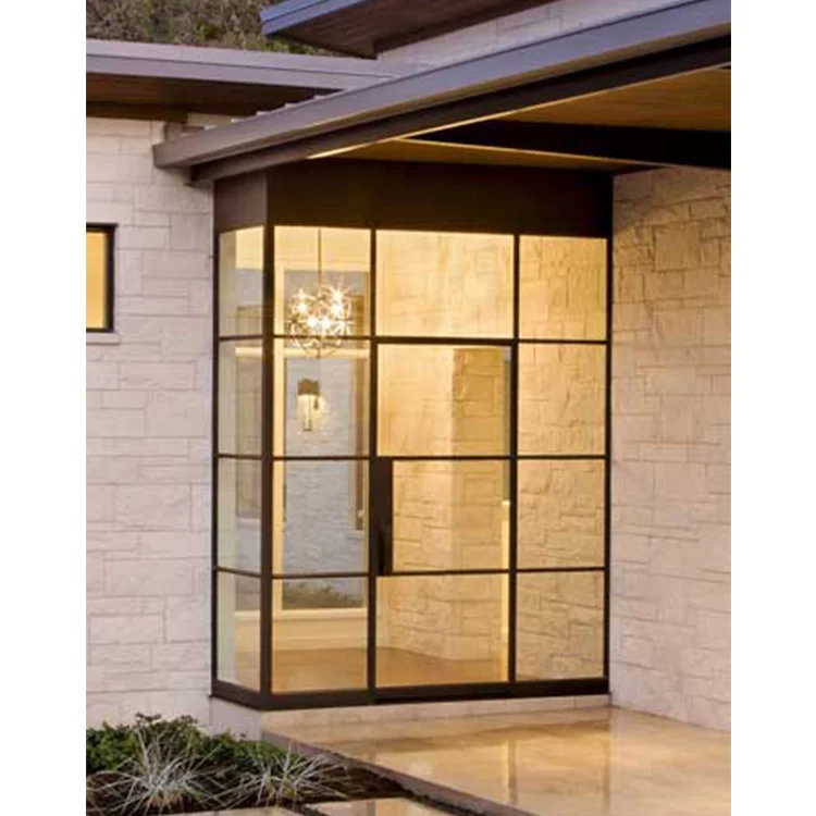 New modern exterior 3 panel metal french sliding doors prices