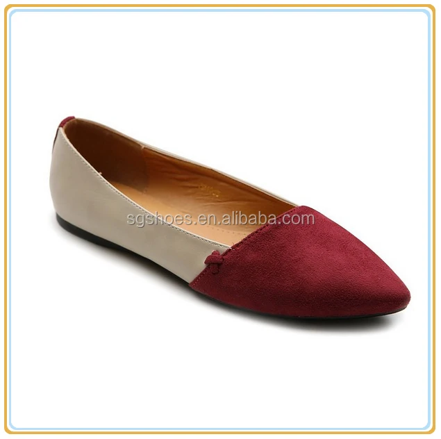 women ballet shoe pointed toe comfort two tone multi color flat