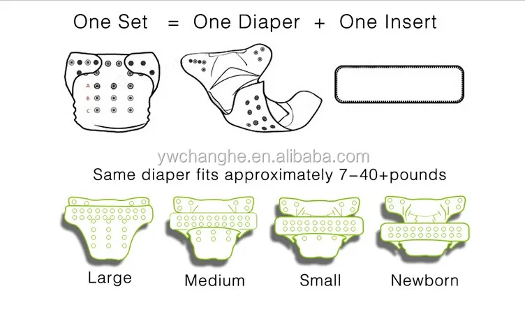 2ピースセット新しい印刷赤ちゃんのおむつ再利用可能な濡れバッグ&布おむつ 問屋・仕入れ・卸・卸売り