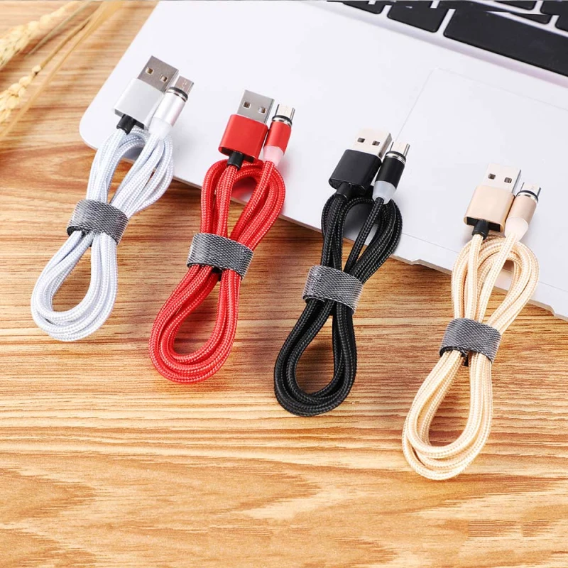 1m Micro type c 8 pins USB 3 in 1 Magnet Charger Charging Cable magnetic usb cable - ANKUX.COM