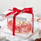 12 x 12 inch white plain clear paper cake packaging box