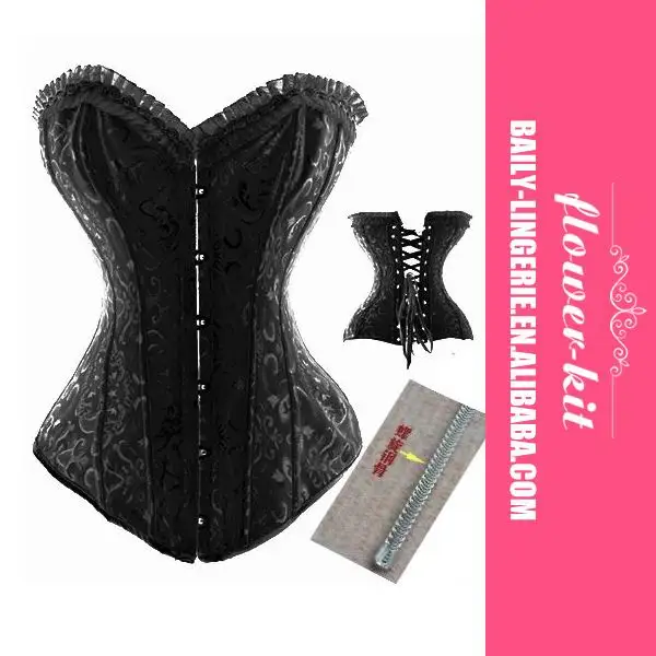 Wholesale Fashion Lady Black Overbust Corset For Women Sexy