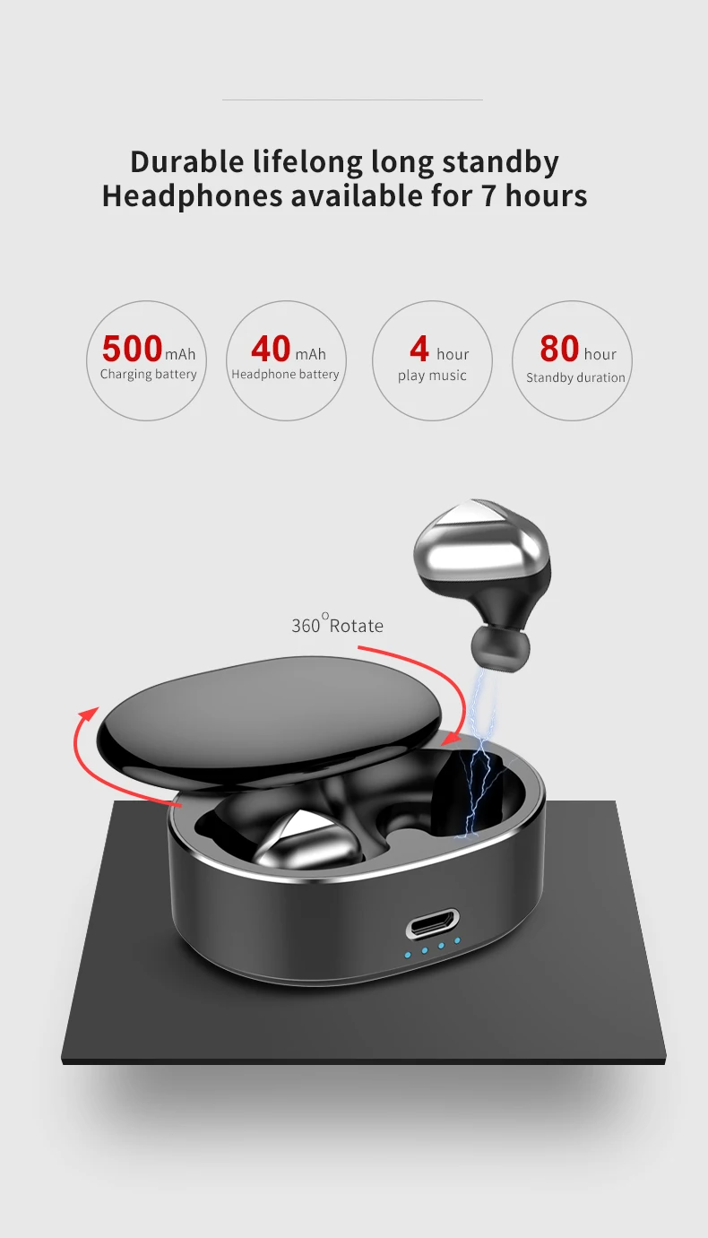 Latest Wireless Earphone Headphone Waterproof Noise Cancelling BT Earphone TWs-T50 - ANKUX.COM