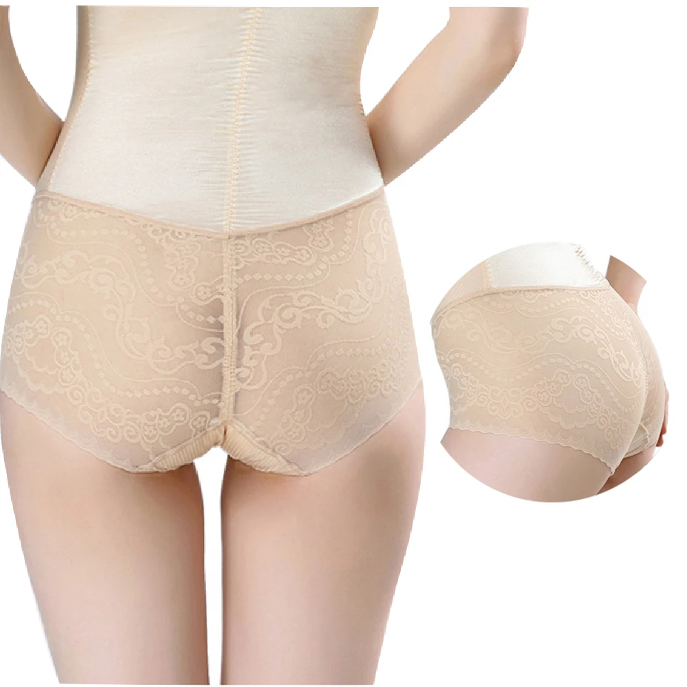 New Design Functional Nude Floral Lace Open Crotch Bottom Shapewear