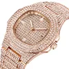 Fashion Full Stone Stainless Steel Back Luxury Diamond Quartz Watch