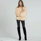 Custom Made Fashion Pure Color Mongolian Fur Coat Women Real Yellow Fur Coat