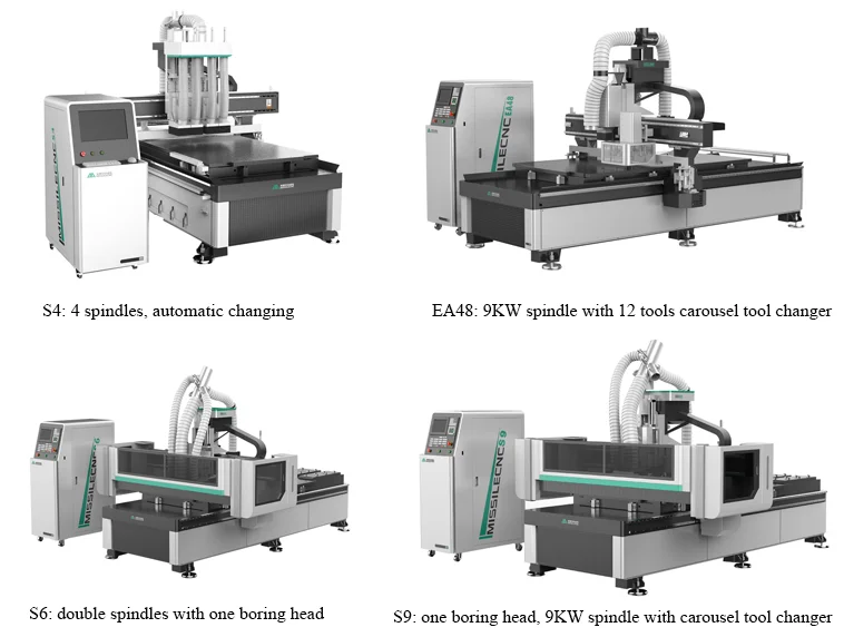 MISSILE Yaskawa servo system cabinet making cnc router automatic wood cutting machine for furniture