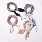 Korea fashion style Promotional printed silky stripes pleated crinkle scarves