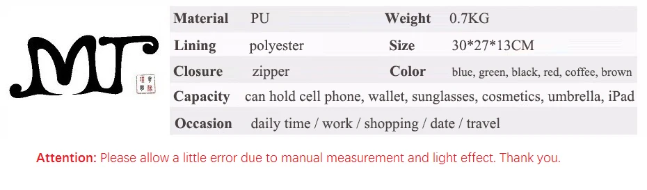 MJ Women Shoulder Bag PU Leather Women's Hot Sale Handbag Tote Bag Leather Crossbody Messenger Bags for Girls Solid Big Capacity (39)