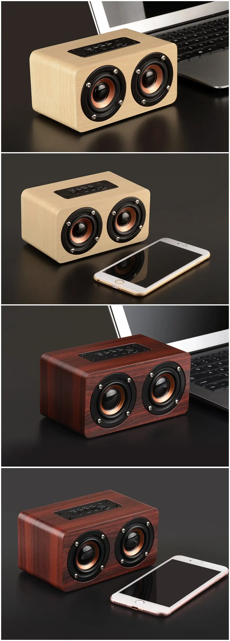 Hot Sale Home Theatre Mobile Phone Wireless Portable Wooden Blue tooth Speaker - ANKUX.COM