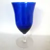 Cobalt Blue Goblet Water Wine Stemmed Footed Glass