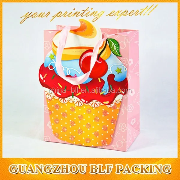 printing glossy lamination shopping food paper bag and gift bag