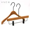 custom logo long neck wooden clothes hanger