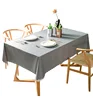 600424 Pretty Quality Gray Waterproof Stain Resistant Oilproof Plain PVC Vinyl Table Cloth Linens Party Picnic Kitchen
