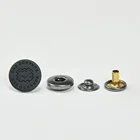 Custom Logo Black Rubber Snap Button For Jacket